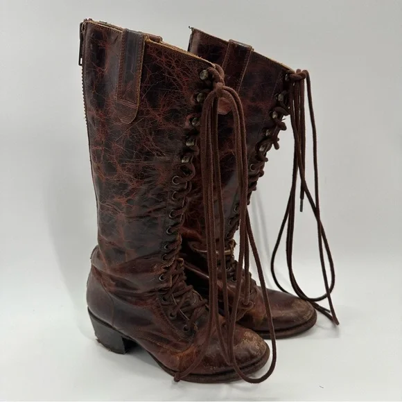 Flawed Freebird By Steven Grany Brown Leather Boots - Picture 2 of 15